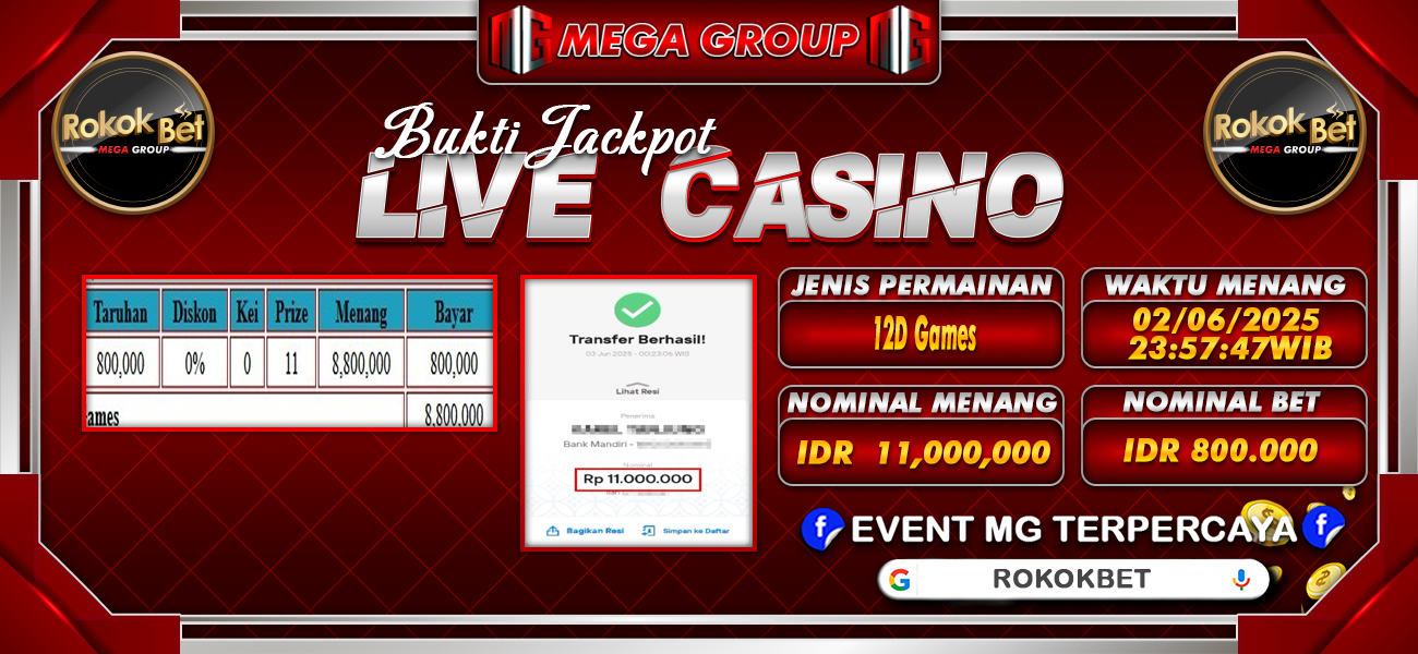 Bukti JP situs Rokokbet hari Selasa, 03 Juni 2025