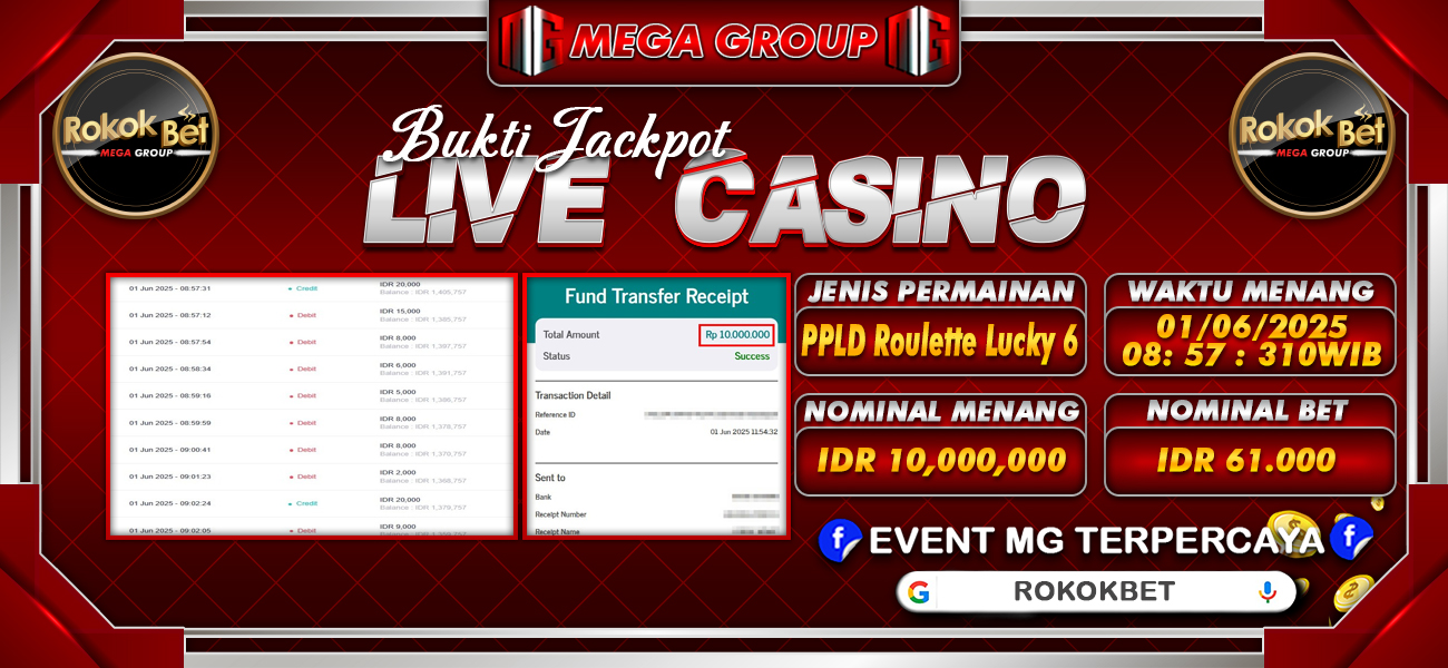 Bukti JP situs Rokokbet hari Senin, 02 Juni 2025