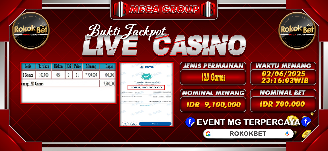 Bukti JP situs Rokokbet hari Selasa, 03 Juni 2025